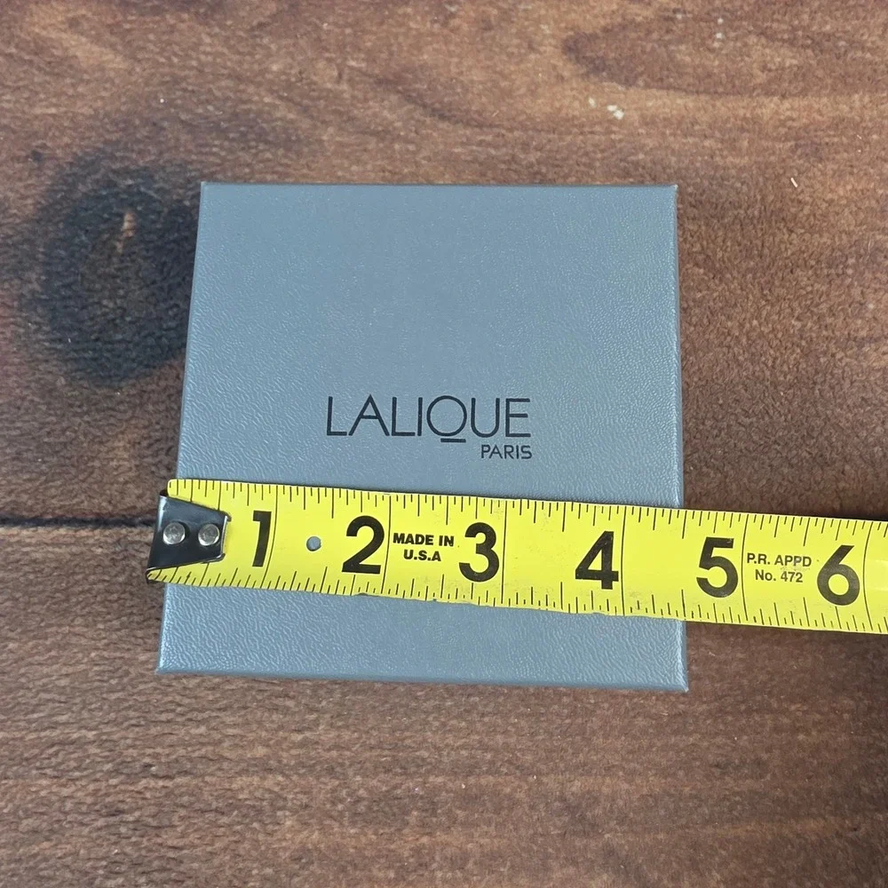 Lalique Jewelry Box OS Grey Excellent Square Logo Presentation Case
